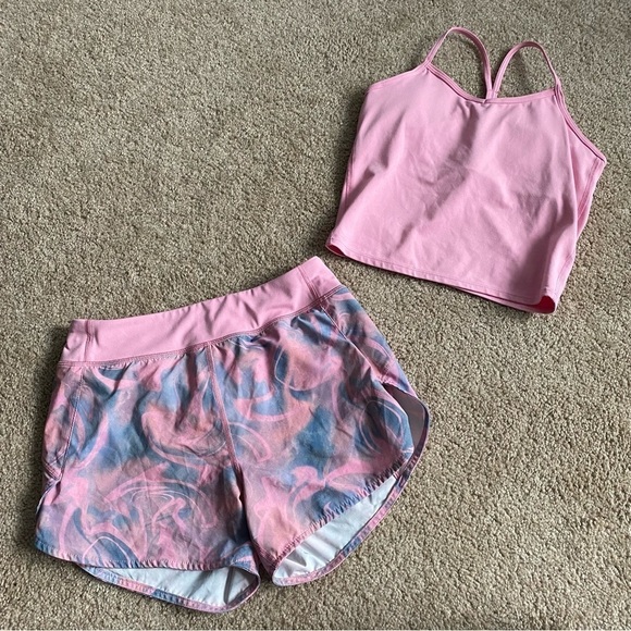 Athleta Girl | Girl's Athletic Sports Tank and Shorts Bundle Pink Size Large 12 - Picture 1 of 8
